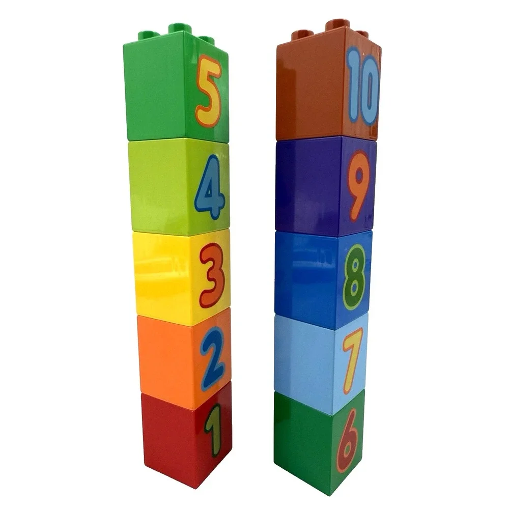 Lego Duplo Numbers 1-10 Pattern Counting 2x2x2 Bricks Blocks Lot of 10